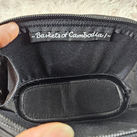 Basket of Cambodia Purple Straw Weaving Coin Pouch - Picture 3 of 8